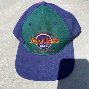 Vintage 90s Hard Rock Cafe Cape Town Multicolor Snapback Hat Cap